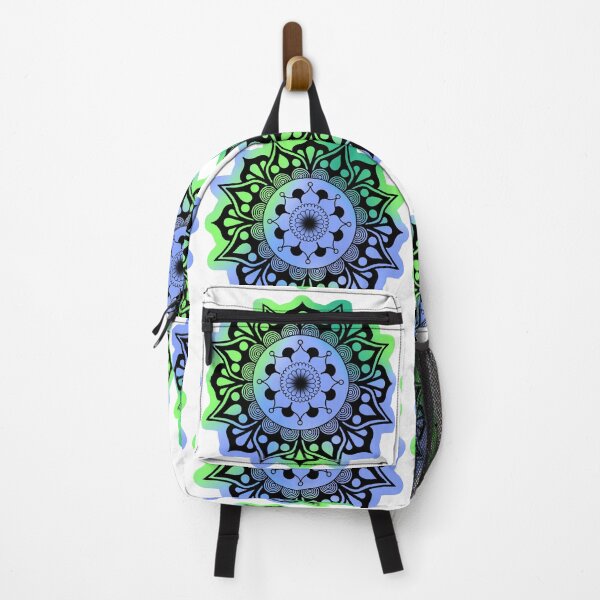 Item preview, Neon Mandala Green Blue designed and sold by SoniCreatesArt.