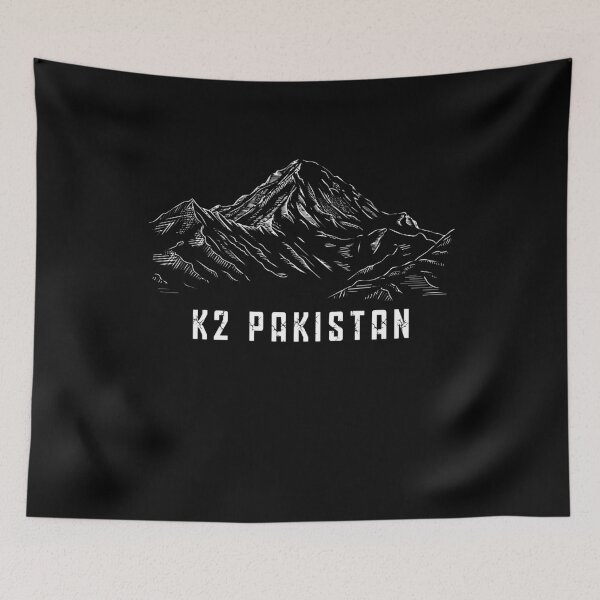 Item preview, Mountain Artwork - Line Art of K2 Mountain in Pakistan Hiker designed and sold by farhanhafeez.