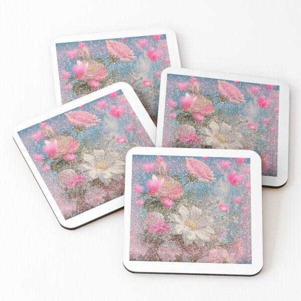 Item preview, Glitter flowers art divine and girly designed and sold by mooncakekaro.