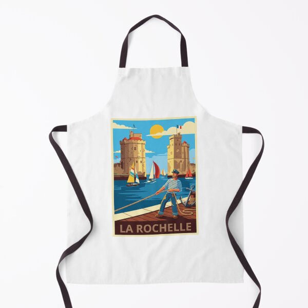 Item preview, La Rochelle – Harbor Neo-Retro Illustration   designed and sold by jlg-creative.