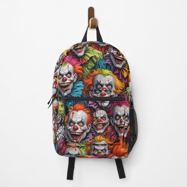 Item preview, Stylized Zombie Crowd Pattern – Creepy Clowns designed and sold by Fabricbella.