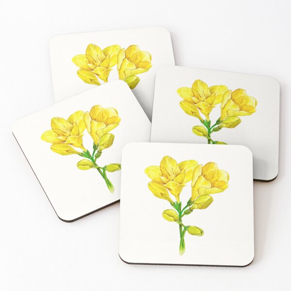 Item preview, Golden Fragrance: Freesia Study in Colored Pencil designed and sold by QamarART Paintings.