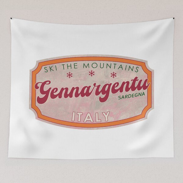 Item preview, Gennargentu, Italy, Sardegna, Ski, textured skiing badge designed and sold by Wanderful-roads.