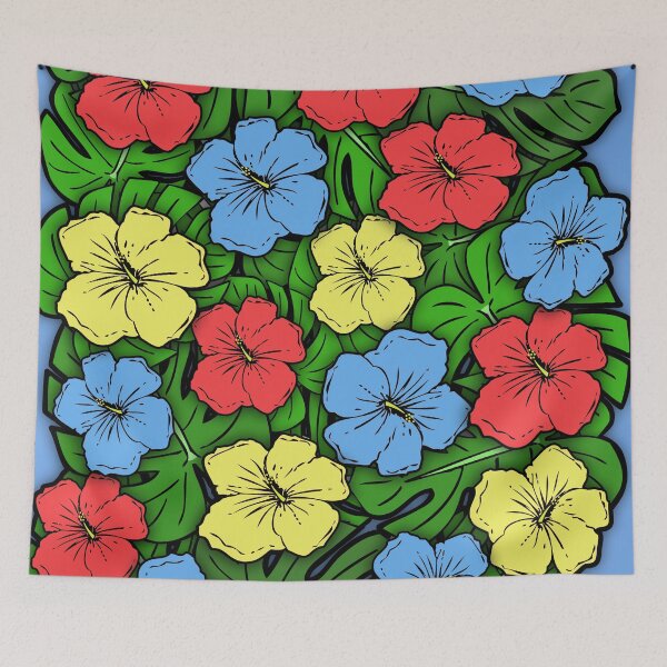 Item preview, Hibiscus Flowers & Monstera Leaves #2 designed and sold by HeadRubble.