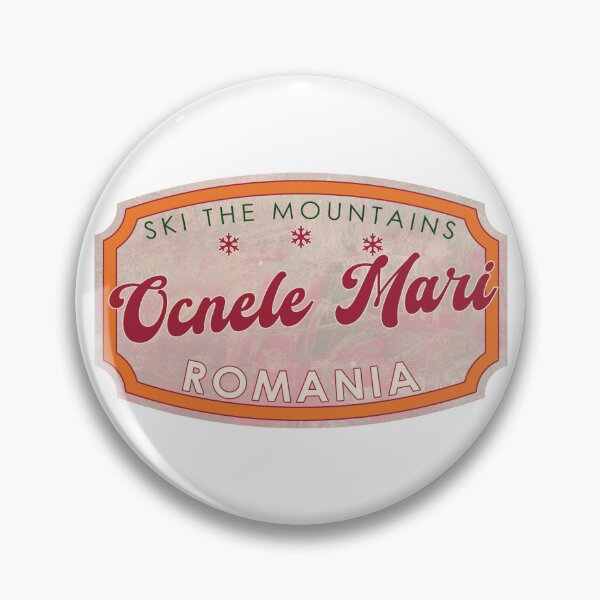 Item preview, Ocnele Mari, Romania, Ocnele Mari, Ski, textured skiing badge designed and sold by Wanderful-roads.