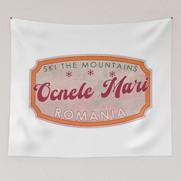 Item preview, Ocnele Mari, Romania, Ocnele Mari, Ski, textured skiing badge designed and sold by Wanderful-roads.