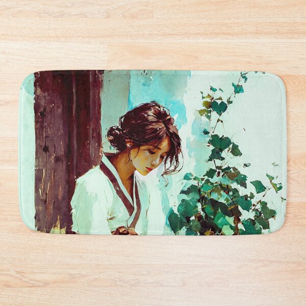 Item preview, Korean Girl in Hanbok Serene Watercolor Portrait designed and sold by IRRI_3212.