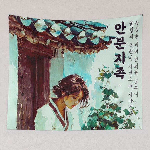 Item preview, Korean Girl in Hanbok Serene Watercolor Portrait designed and sold by IRRI_3212.