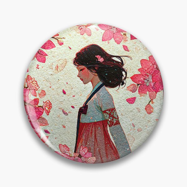 Item preview, Elegant Korean Woman in Cherry Blossom Petals designed and sold by IRRI_3212.