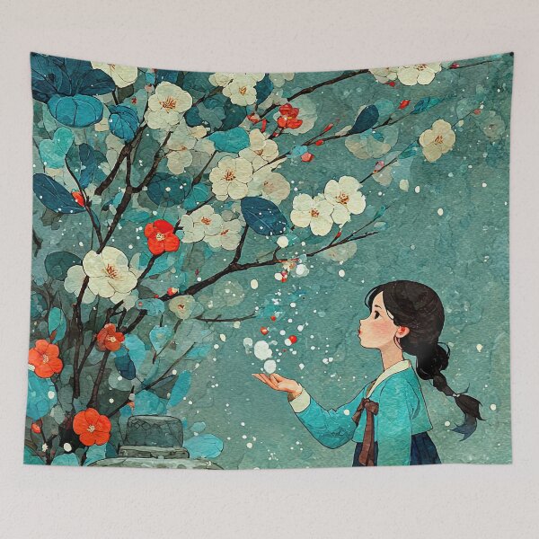 Item preview, Elegant Girl in Blooming Winter Garden designed and sold by IRRI_3212.