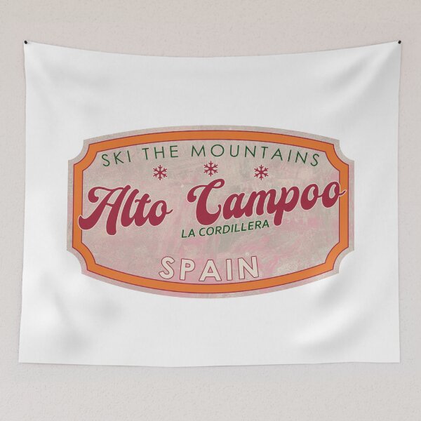 Item preview, Alto Campoo, Spain, La Cordillera Cantábrica, Ski, textured skiing badge designed and sold by Wanderful-roads.