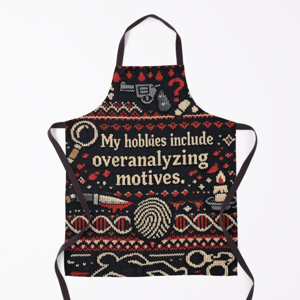Item preview, Overanalyzing Motives Crime Hobby Knitting Pattern Design designed and sold by Mauswohn.