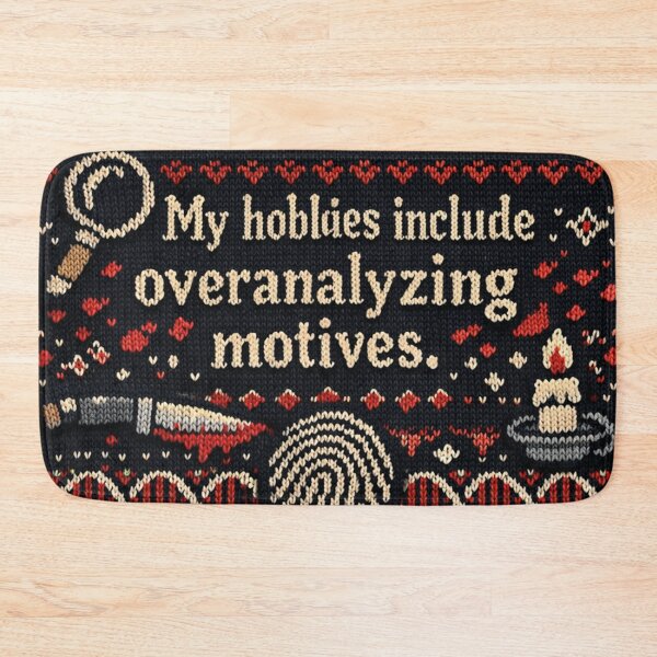 Item preview, Overanalyzing Motives Crime Hobby Knitting Pattern Design designed and sold by Mauswohn.