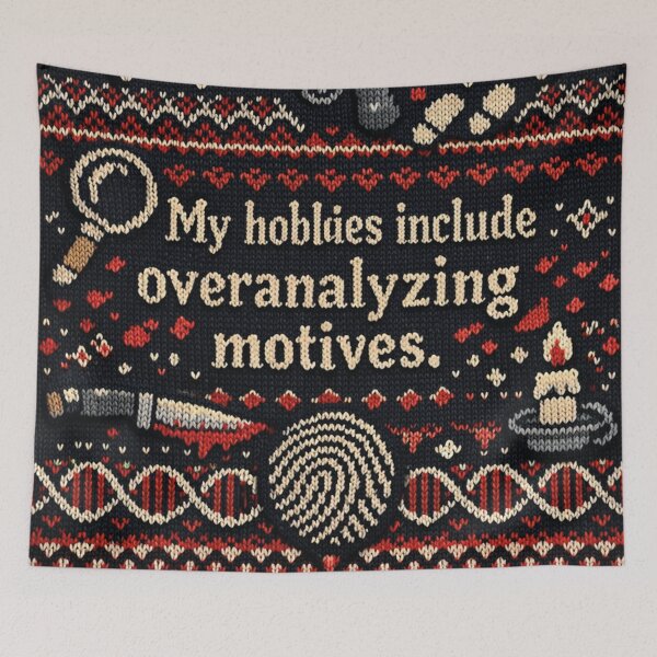 Item preview, Overanalyzing Motives Crime Hobby Knitting Pattern Design designed and sold by Mauswohn.