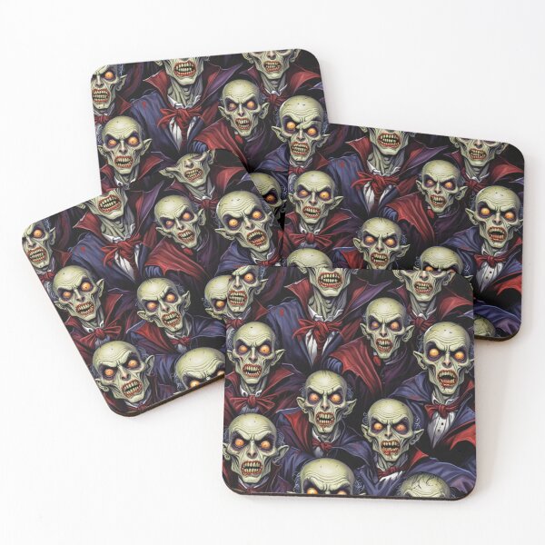 Item preview, Stylized Zombie Crowd Pattern – Zombie Dracula  designed and sold by Fabricbella.