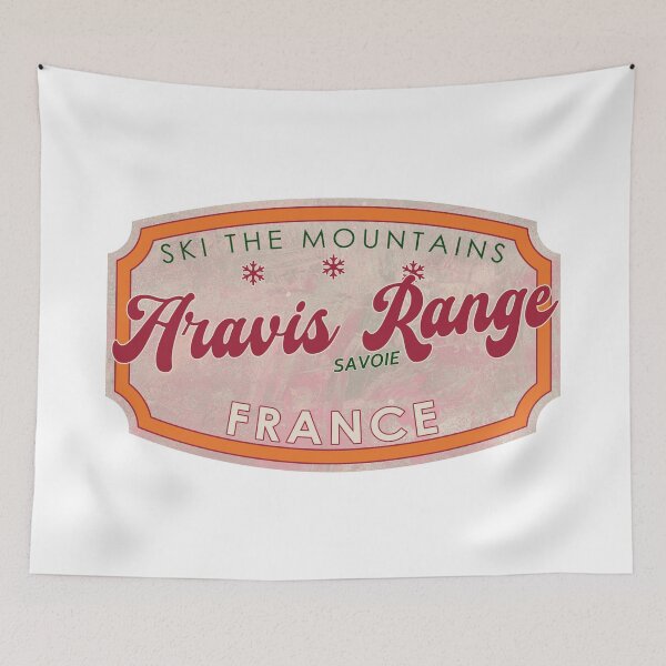 Item preview, Aravis Range, France, Savoie, Ski, textured skiing badge designed and sold by Wanderful-roads.