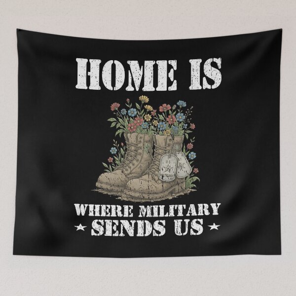 Item preview, Home Is Where The Military Sends Us - Military Wife Mom Family Floral Combat Boots designed and sold by Jt41.