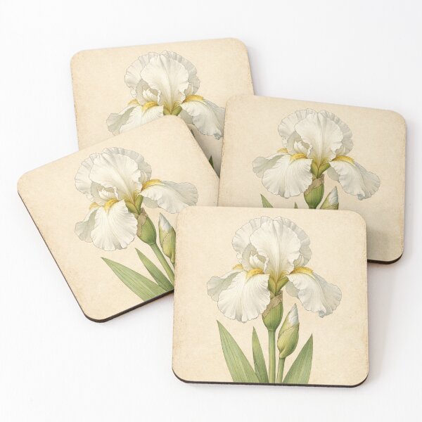 Item preview, White Iris Germanica Vintage Botanical Print - Antique Floral Wall Art designed and sold by Darlin8888.