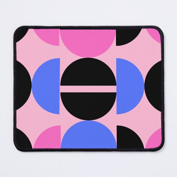 Item preview, Geometric Half Moon Pattern in Baby Pink, Blue & Black designed and sold by Ink & Print Store .