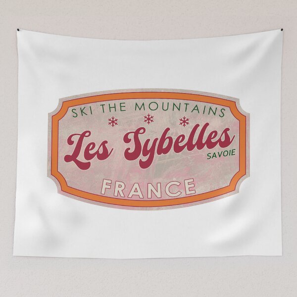 Item preview, Les Sybelles, France, Savoie, Ski, textured skiing badge designed and sold by Wanderful-roads.