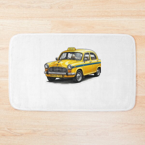 Item preview, Kolkata India Yellow Ambassador Taxi Retro  designed and sold by Aryabek.