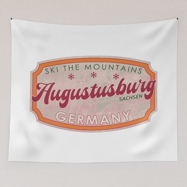 Item preview, Augustusburg, Germany, Sachsen, Ski, textured skiing badge designed and sold by Wanderful-roads.