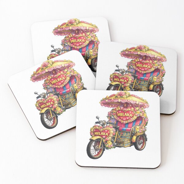 Item preview, Melaka Malaysia Floral Trishaw Heart Decor designed and sold by Aryabek.