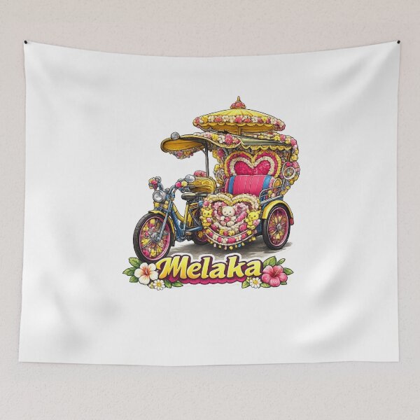 Item preview, Melaka Malaysia Colorful Flower Trishaw  designed and sold by Aryabek.