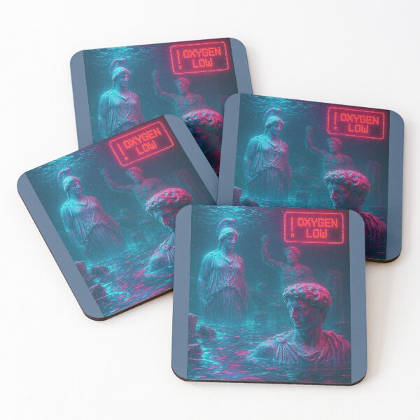 Item preview, Oxygen Low: Submerged Vaporwave Statues - Aquatic Cyberpunk designed and sold by A E S T H E T A T A G.