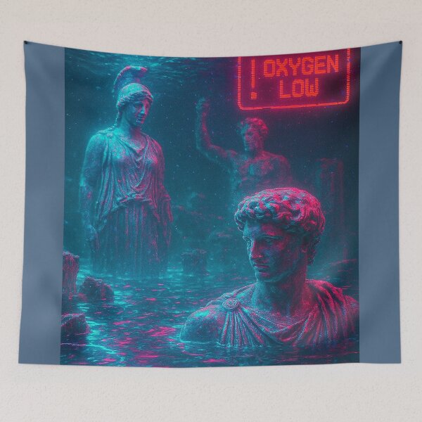 Item preview, Oxygen Low: Submerged Vaporwave Statues - Aquatic Cyberpunk designed and sold by A E S T H E T A T A G.