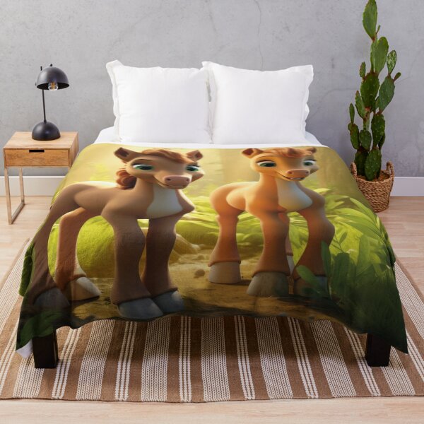 Item preview, Two adorable foals in a sunny fairytale forest designed and sold by Mauswohn.