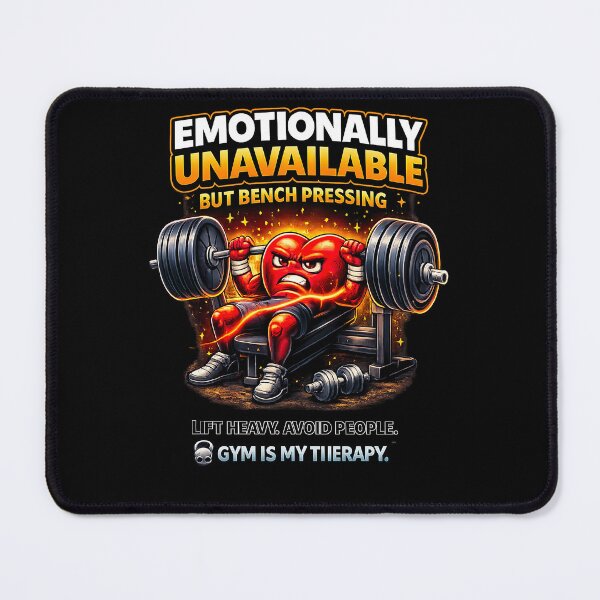 Item preview, Emotionally Unavailable Bench Press Meme – Gym Is My Therapy designed and sold by Dominik1994.