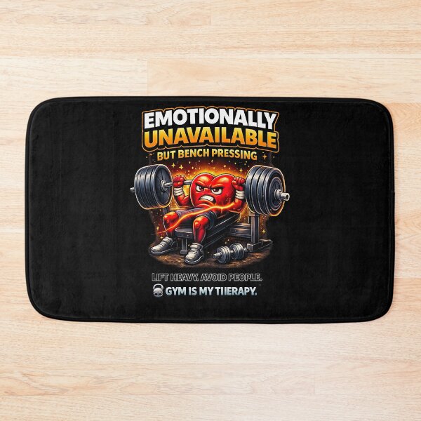 Item preview, Emotionally Unavailable Bench Press Meme – Gym Is My Therapy designed and sold by Dominik1994.