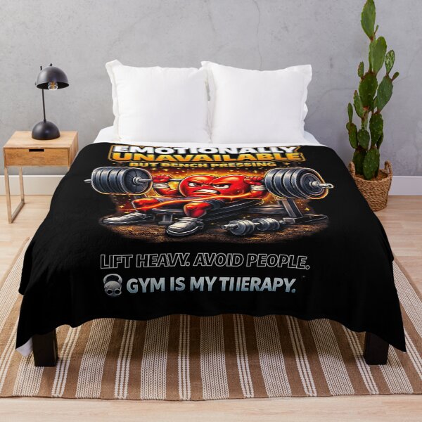 Item preview, Emotionally Unavailable Bench Press Meme – Gym Is My Therapy designed and sold by Dominik1994.