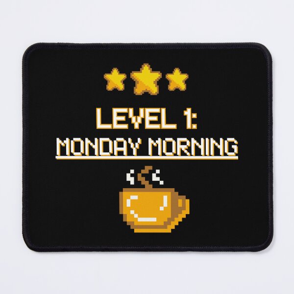 Item preview, Level 1 Monday Morning - Funny 8-Bit Coffee Gamer Office Humor designed and sold by JB-designstudio.