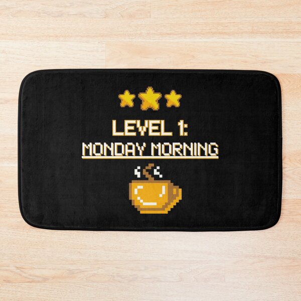 Item preview, Level 1 Monday Morning - Funny 8-Bit Coffee Gamer Office Humor designed and sold by JB-designstudio.
