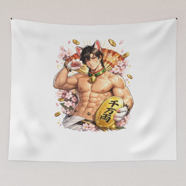Item preview, Golden Maneki Neko Catboy Yaoi Lucky Coin Gay designed and sold by Aryabek.
