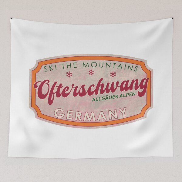 Artikelvorschau, Ofterschwang, Deutschland, Allgäuer Alpen, Ski, strukturiertes Skiabzeichen entworfen und verkauft von Wanderful-roads.