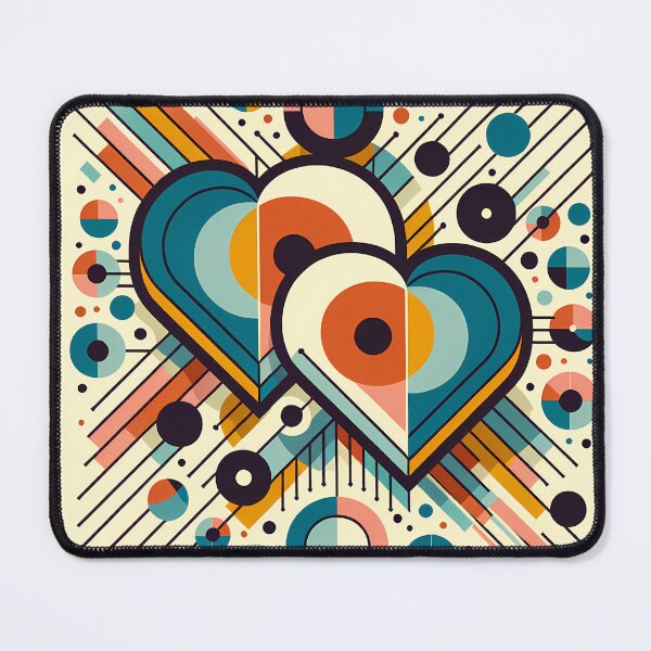 Item preview, Geometric Heart Duo with Retro Circles and Lines designed and sold by InkSmithery.