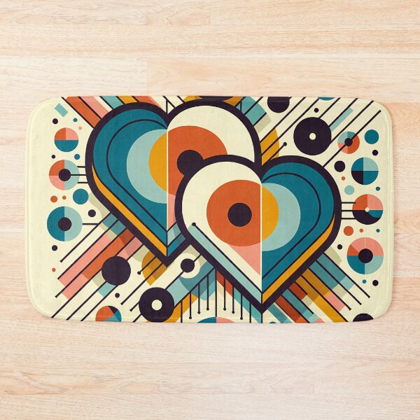 Item preview, Geometric Heart Duo with Retro Circles and Lines designed and sold by InkSmithery.