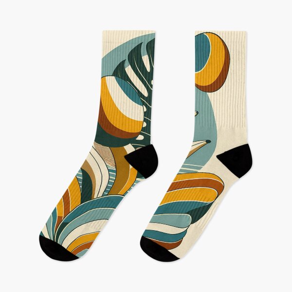 Item preview, Geometric Monstera Leaf in Retro Botanical Shapes designed and sold by InkSmithery.