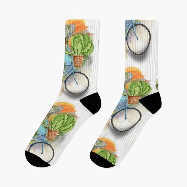 Item preview, Whimsical Iguana on Bicycle – Cottagecore Reptile Wall Art with Vegetable Basket designed and sold by ChenEngEng.
