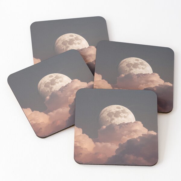 Item preview, Full Moon Rising Above Soft Pink Clouds designed and sold by DigitalStudioZT.