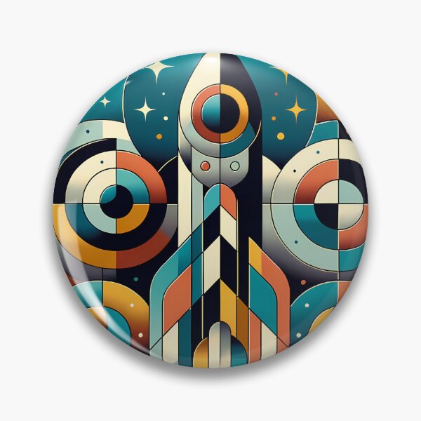 Item preview, Geometric Rocket Launch in Retro Space Circles designed and sold by InkSmithery.