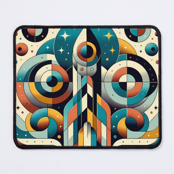 Item preview, Geometric Rocket Launch in Retro Space Circles designed and sold by InkSmithery.