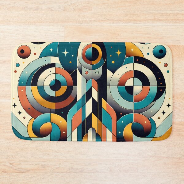 Item preview, Geometric Rocket Launch in Retro Space Circles designed and sold by InkSmithery.