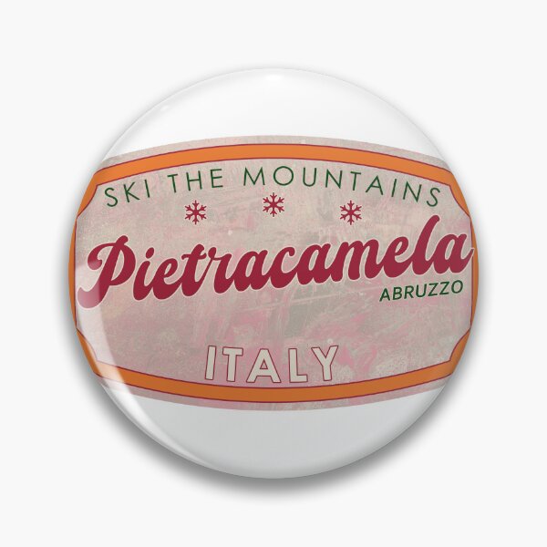 Item preview, Pietracamela, Italy, Abruzzo, Ski, textured skiing badge designed and sold by Wanderful-roads.