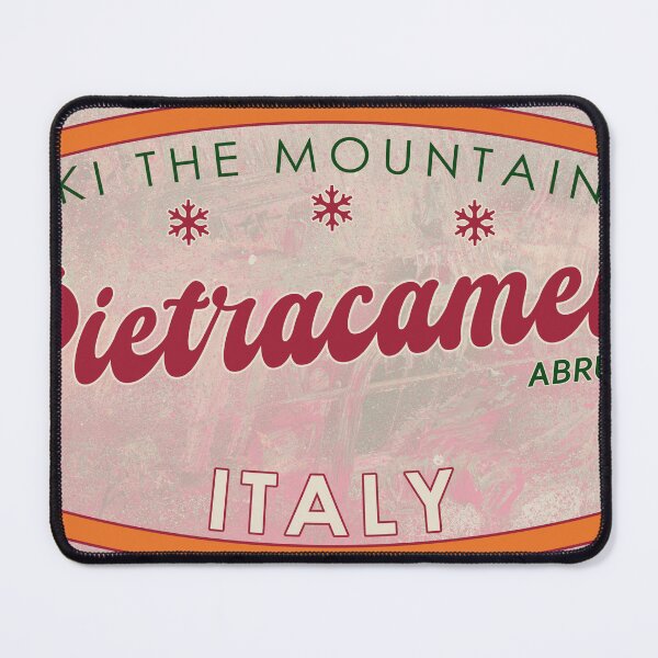 Item preview, Pietracamela, Italy, Abruzzo, Ski, textured skiing badge designed and sold by Wanderful-roads.