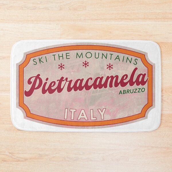 Item preview, Pietracamela, Italy, Abruzzo, Ski, textured skiing badge designed and sold by Wanderful-roads.
