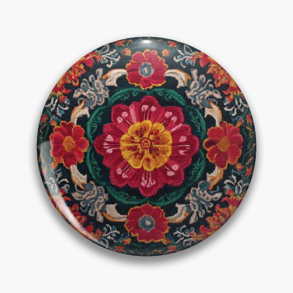Item preview, Uzbekistan Neem Embroidery Flower Red Carpet designed and sold by GrinGalore.